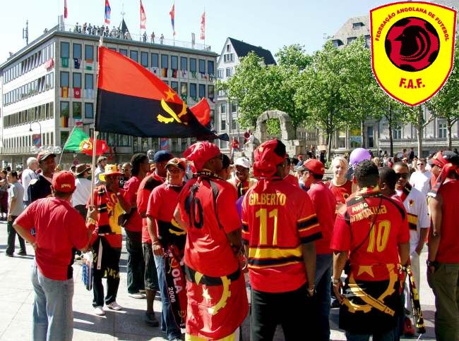 Fans of the Angolan national football team in Cologne
