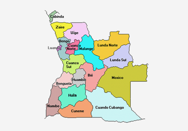 Mapa de Angola